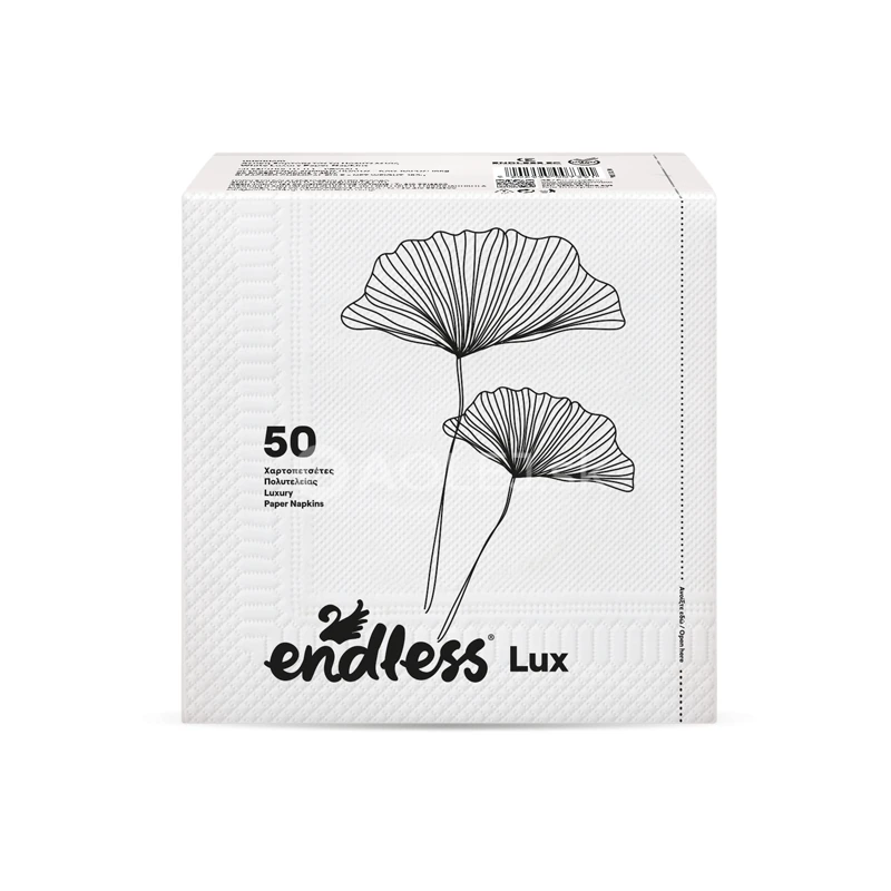 Endless Lux, 2 vrstvové papierové obrúsky biele, 50ks v balení