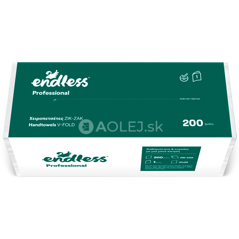 Endless Professional, 1 vrstvové papierové utierky, 21x25cm, 200ks v balení