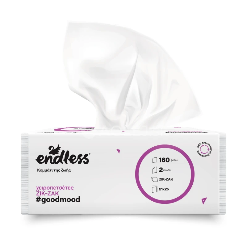 Endless GoodMood, 2 vrstvové vyťahovacie utierky, 21x25cm, 160ks v balení