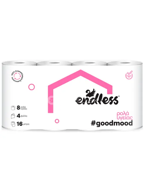 Endless GoodMood, Toaletný papier 4 vrstvový, 16m/rolka, 8ks v balení