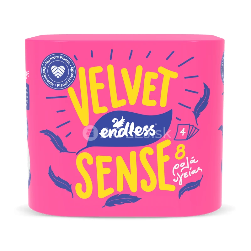 Endless Velvet Sense, Toalený papier 4 vrstnový, 16m/rolka, 8ks v balení