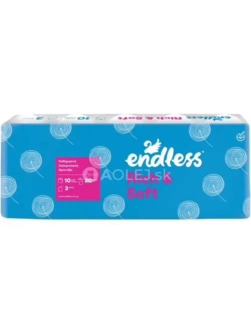 Endless Rich & Soft , Toaletný papier 3 vrstvový, 20m/rolka, 10ks v balení