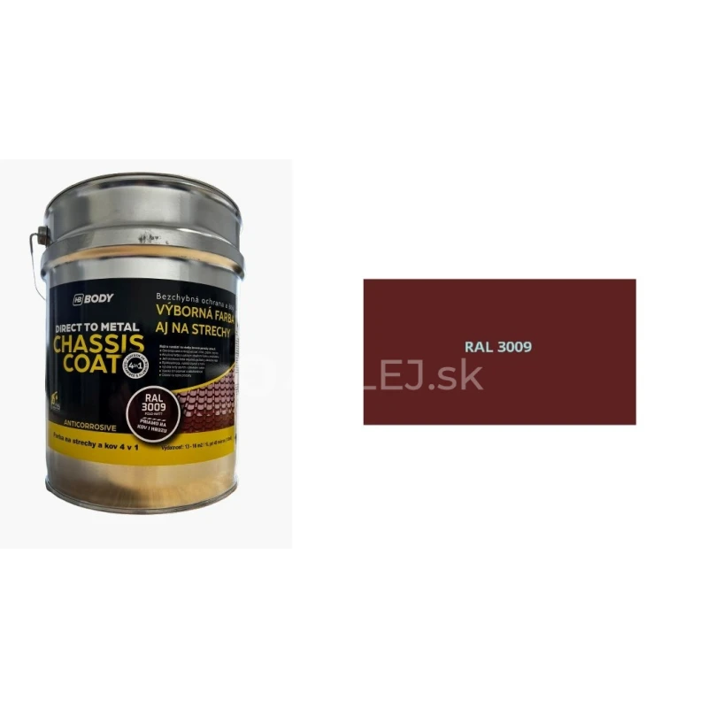 HB BODY CHASSIS COAT Vysokokvalitn&aacute; farba na strechy 4 v 1 polomatn&aacute; RAL 3009 10L / 12kg