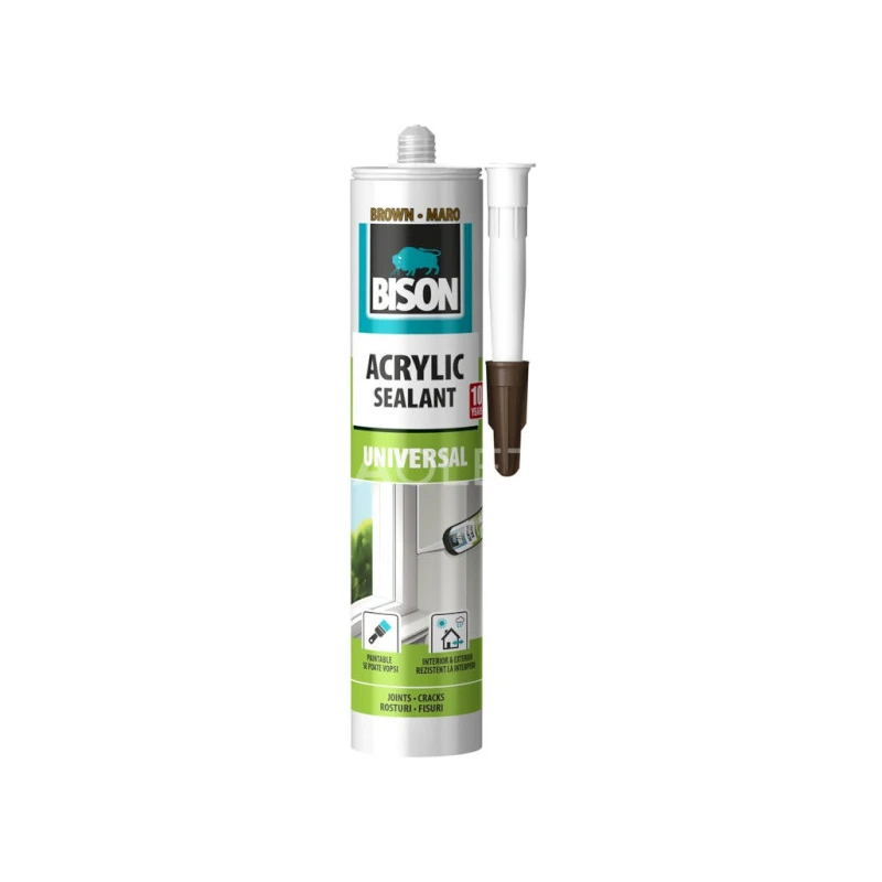 BISON ACRYLIC UNIVERSAL HNEDÝ jednozložkový tmel 300 ml