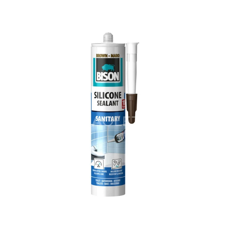 BISON SILICONE SANITÁRNY HNEDÝ silikónový tmel 280 ml