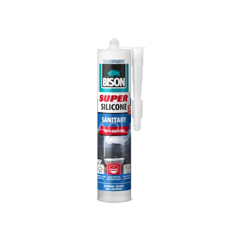 BISON SUPER SILICONE SANITÁRNY TMEL TRANSPARENTNÝ 280 ml