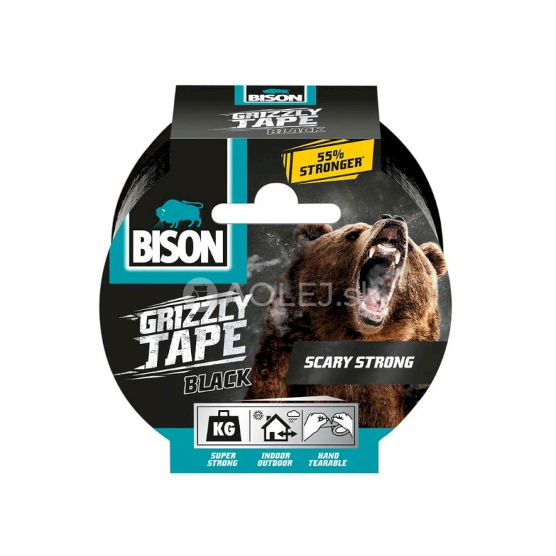 BISON GRIZZLY TAPE 10 m extrémne silná lepiaca páska strieborná čierna