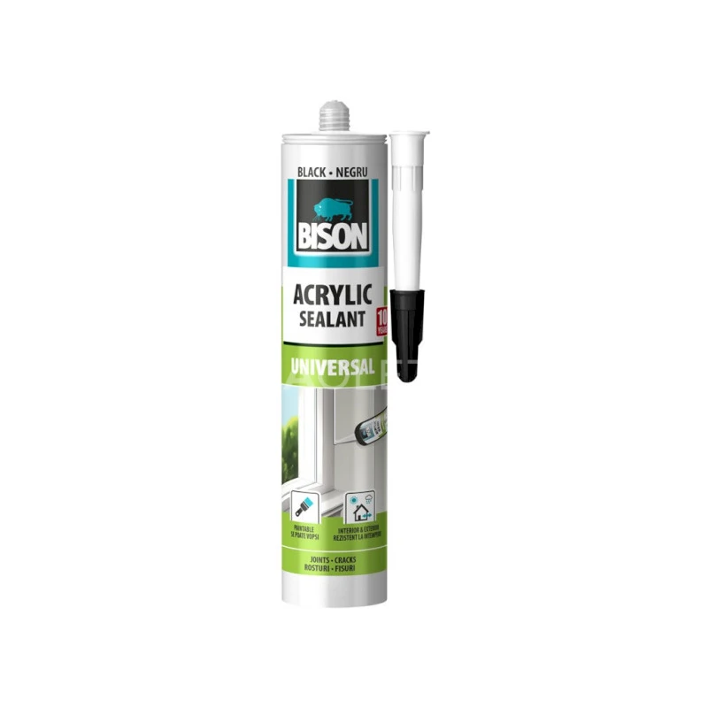 BISON ACRYLIC UNIVERSAL jednozložkový tmel ČIERNY 300 ml
