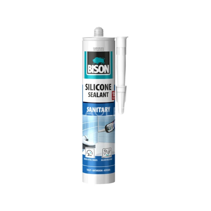 BISON SILICONE SANITARY sanitárny tmel BIELY 280 ml