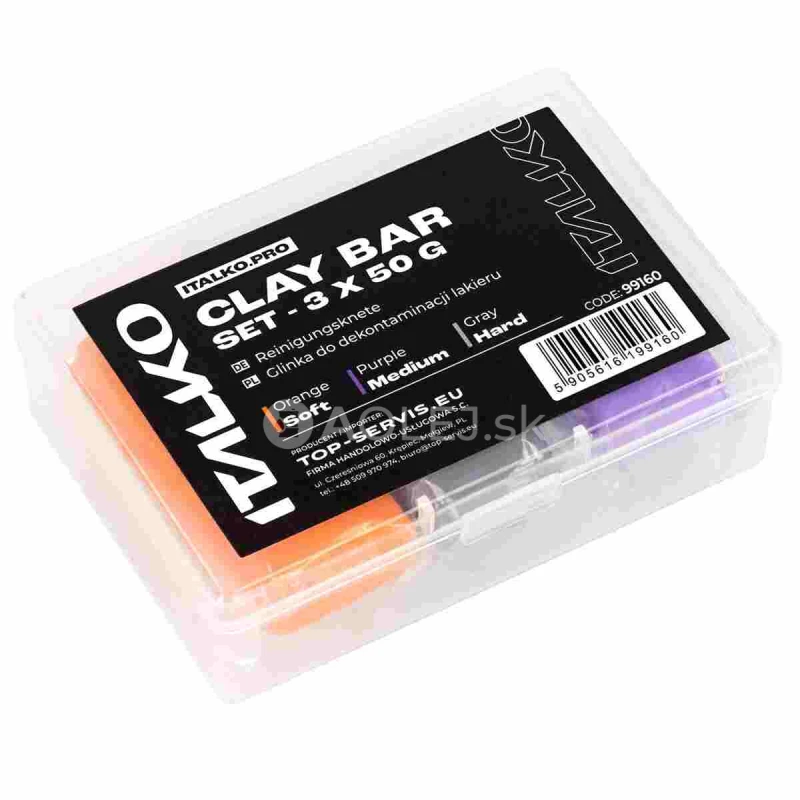 ITALKO CLAY BAR Čistiaci íl, čistiaca hlina na čistenie laku auta zostava 3x50g