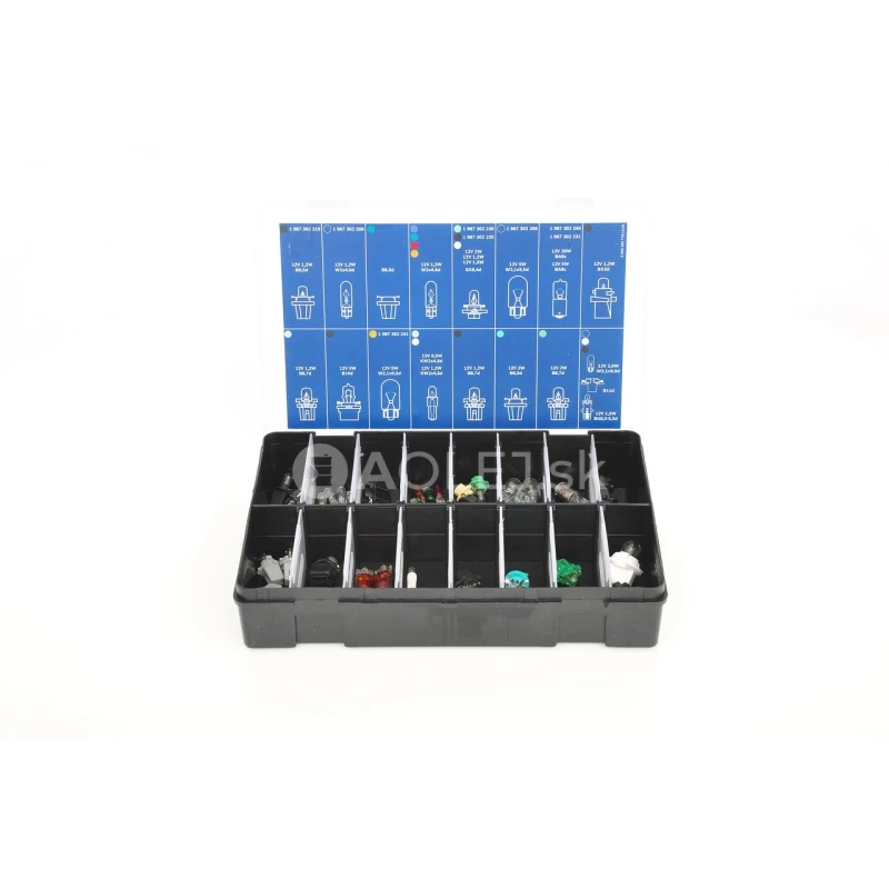 Sada autožiaroviek Bosch 1 987 302 301 &ndash; servisn&yacute; box 12V, mix typov