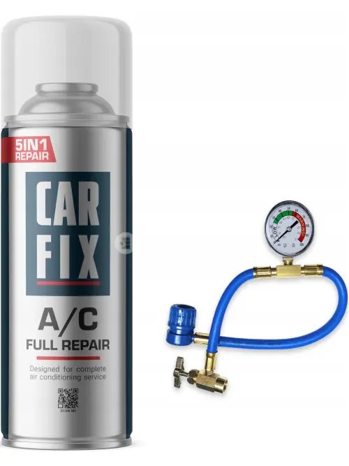 Carfix 5v1 Sada na servis klimatiz&aacute;cie R1234yf s manometrom 400ml