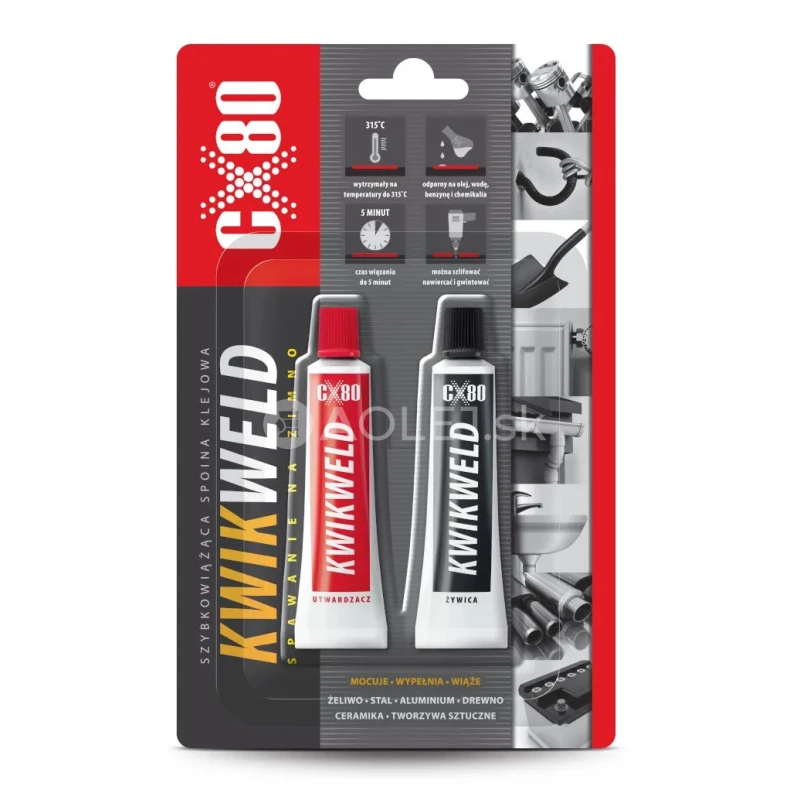 CX80 Kwik weld. Lepidlo na kov a plast tuba 2x27g