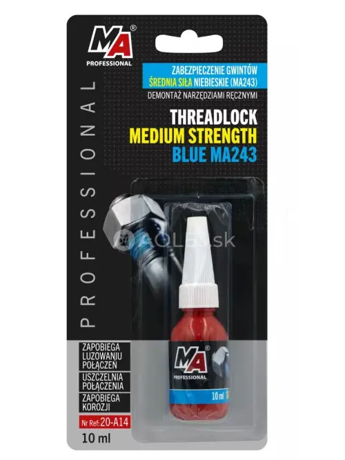 MA Professional Zaisťovač z&aacute;vitov, stredn&aacute; pevnosť &ndash; modr&aacute; 10ml