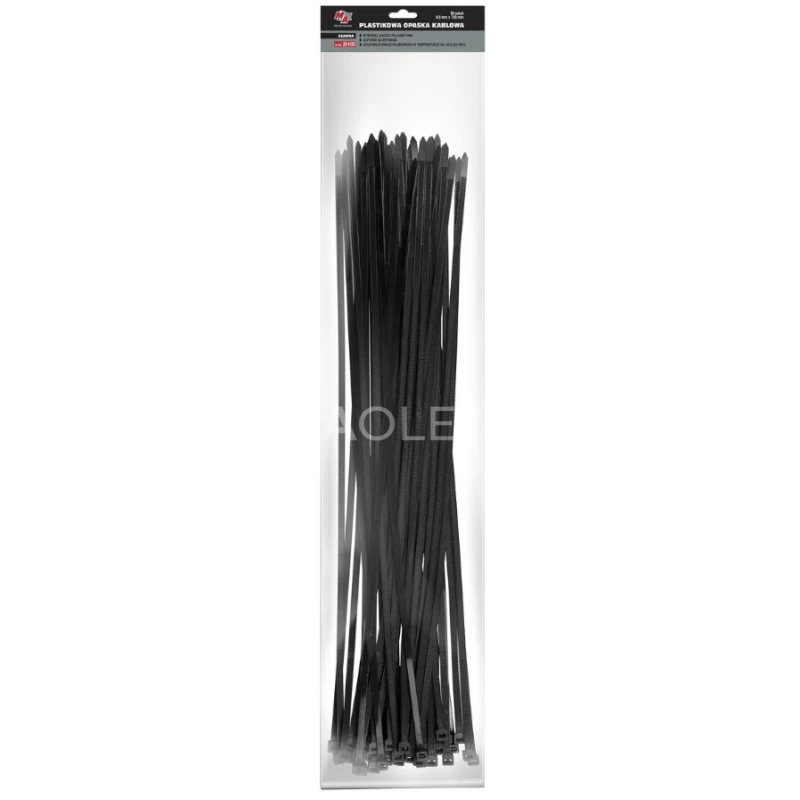MA Professional Sťahovacie p&aacute;sky plastov&eacute; čierne 9,0x750mm 50ks