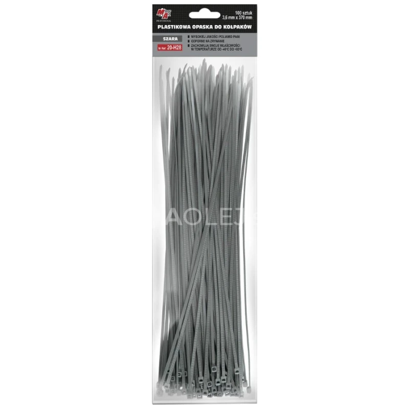 MA Professional Sťahovacie p&aacute;sky plastov&eacute; siv&eacute; 3,6x370mm 100ks