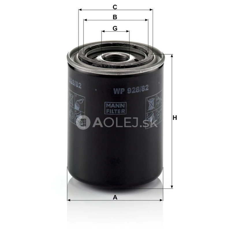 Olejov&yacute; filter MANN FILTER WP 928/82