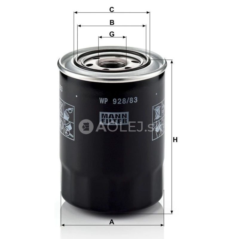 Olejov&yacute; filter MANN FILTER WP 928/83