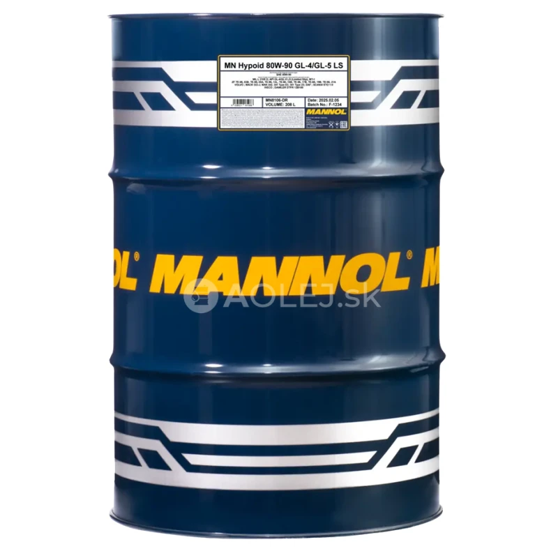 Mannol 8106 Hypoid Getriebeoel 80W-90 GL-4/GL-5 LS 208L 