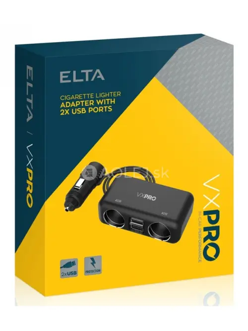 Elta VX Pro Rozdvojka do 12V z&aacute;suvky s dvoma USB nab&iacute;jac&iacute;mi portami