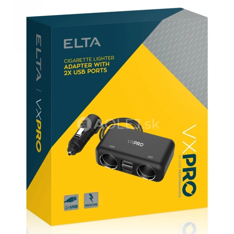 Elta VX Pro Rozdvojka do 12V z&aacute;suvky s dvoma USB nab&iacute;jac&iacute;mi portami