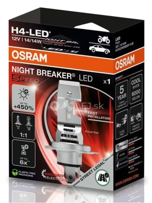 Osram H4 +450% Night Breaker LED Speed 6000K 1ks