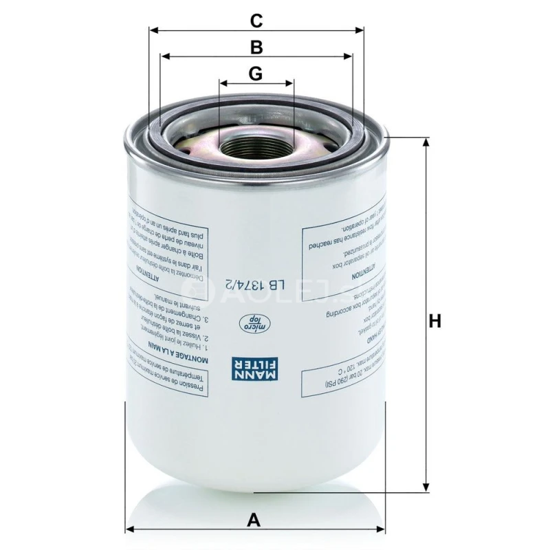 Separ&aacute;tor oleja MANN FILTER LB 1374/2