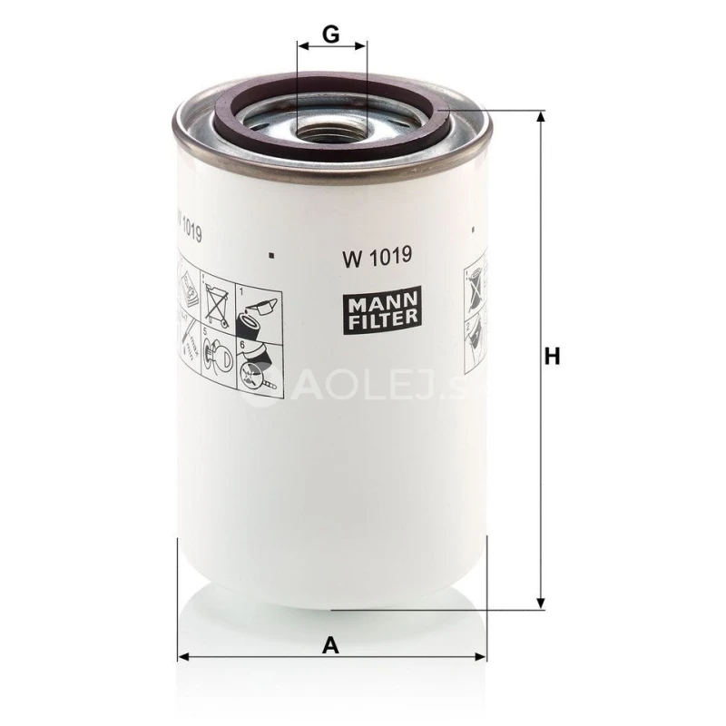 Filter hydrauliky MANN FILTER W 1019