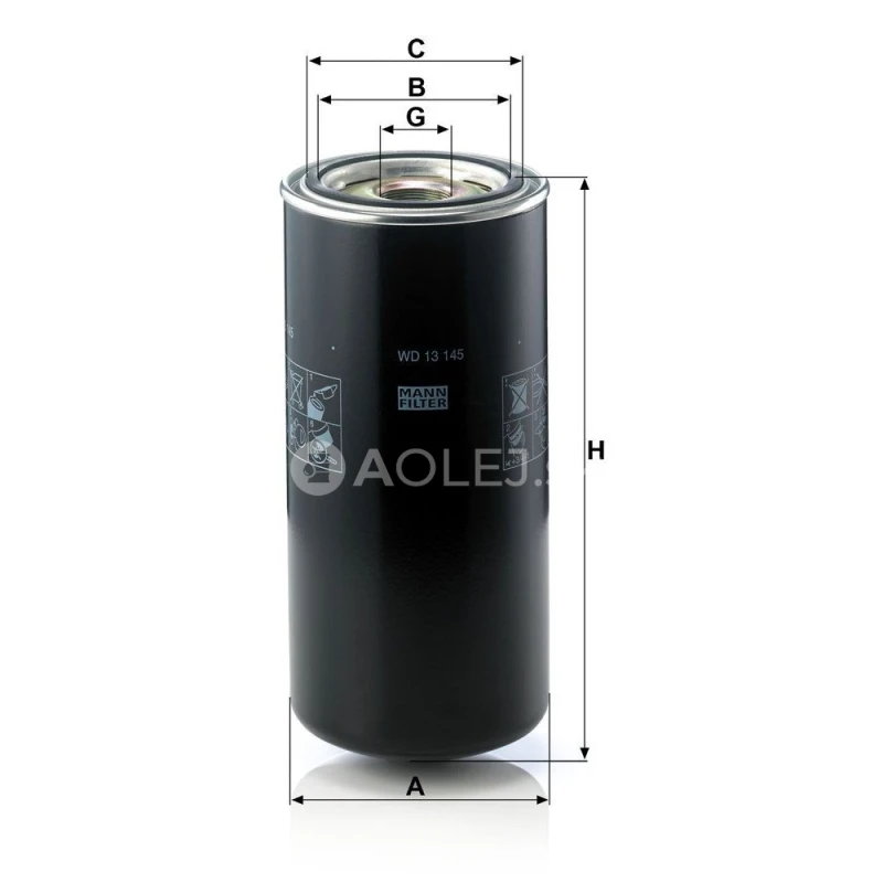 Olejov&yacute; filter MANN FILTER WD 13 145