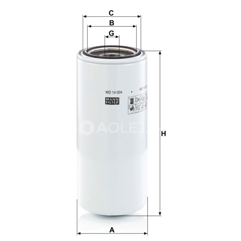 Filter hydrauliky MANN FILTER WD 14 004