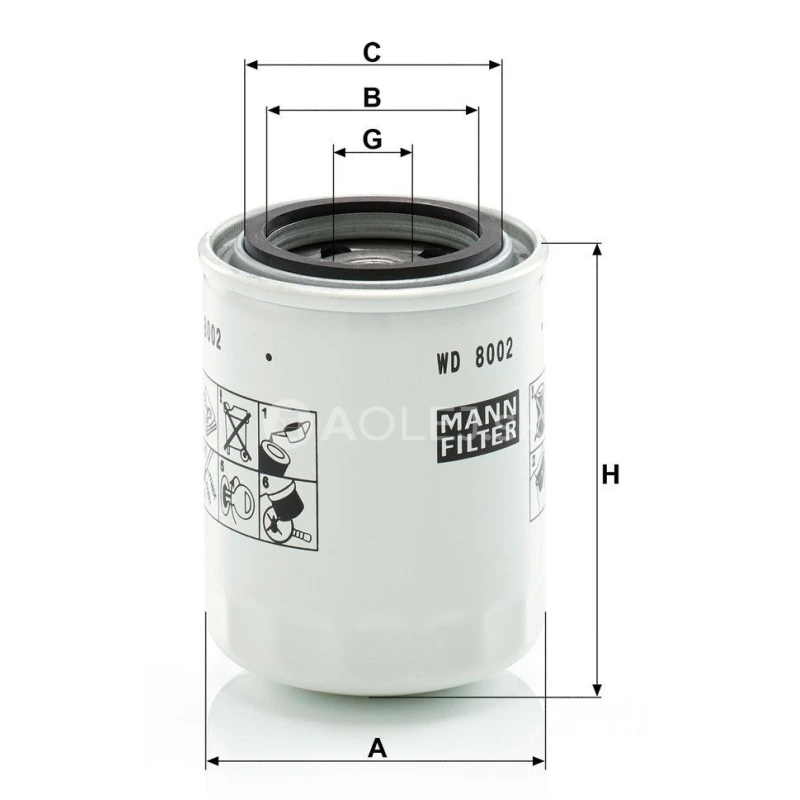 Olejov&yacute; filter MANN FILTER WD 8002