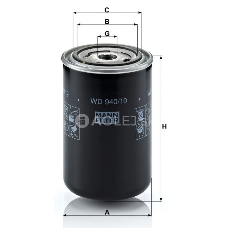 Olejov&yacute; filter MANN FILTER WD 940/19