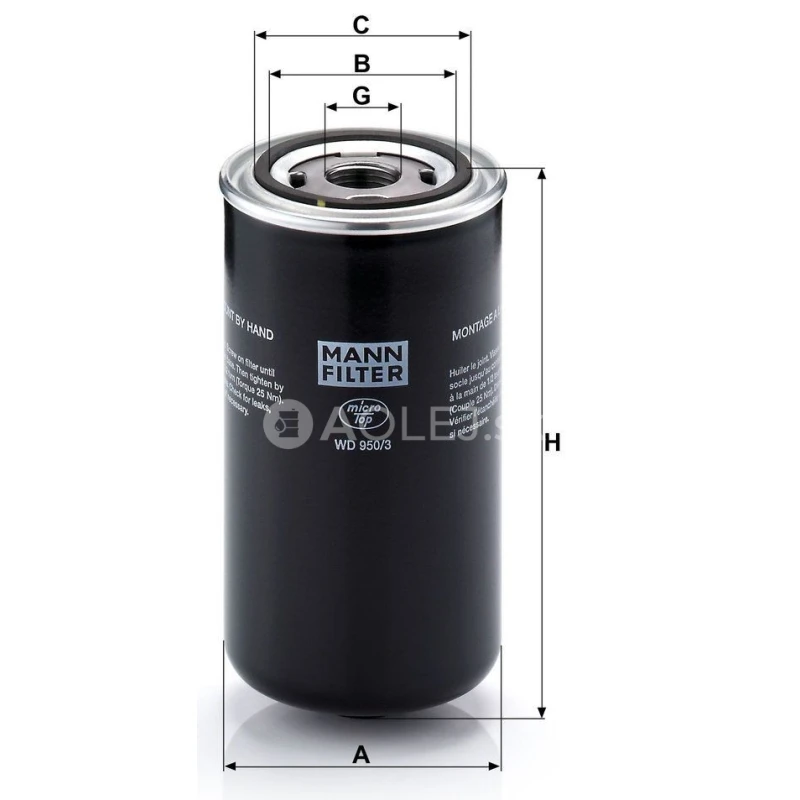 Olejov&yacute; filter MANN FILTER WD 950/3
