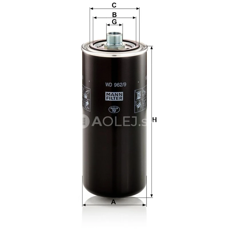 Olejov&yacute; filter MANN FILTER WD 962/9