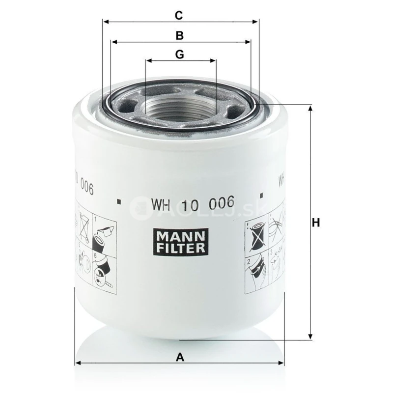 Filter hydrauliky MANN FILTER WH 10 006
