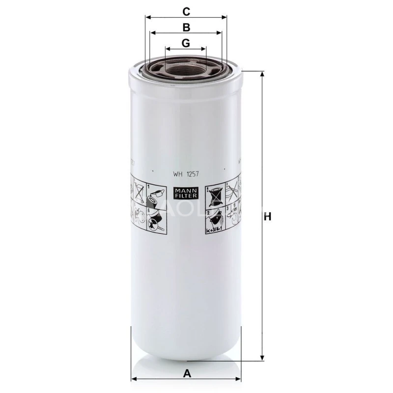 Filter hydrauliky MANN FILTER WH 1257