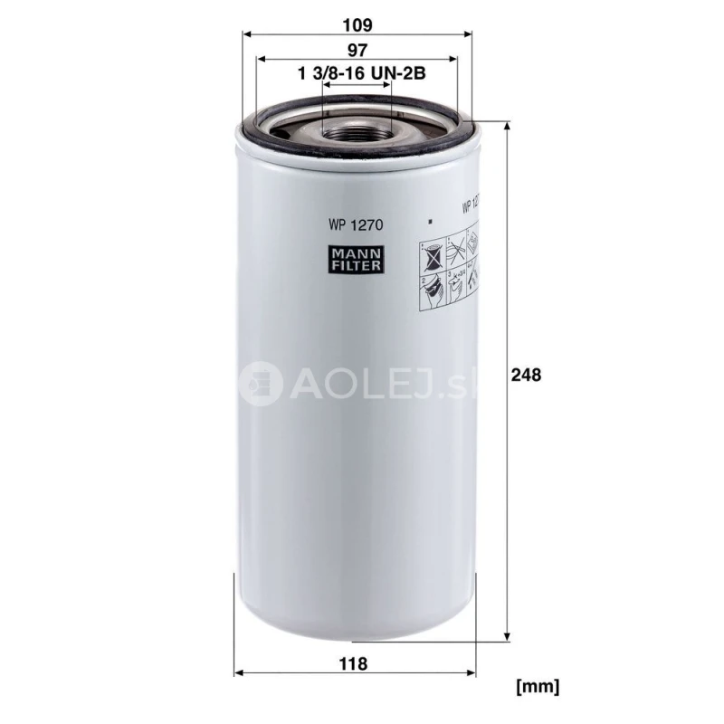 Olejov&yacute; filter MANN FILTER WP 1270