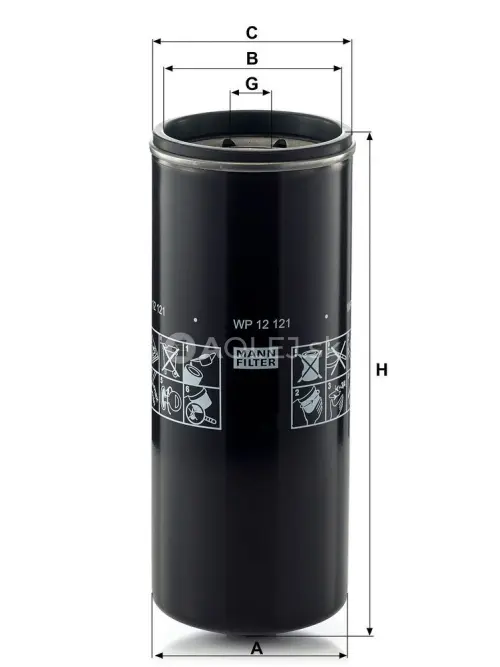 Olejov&yacute; filter MANN FILTER WP 12 121