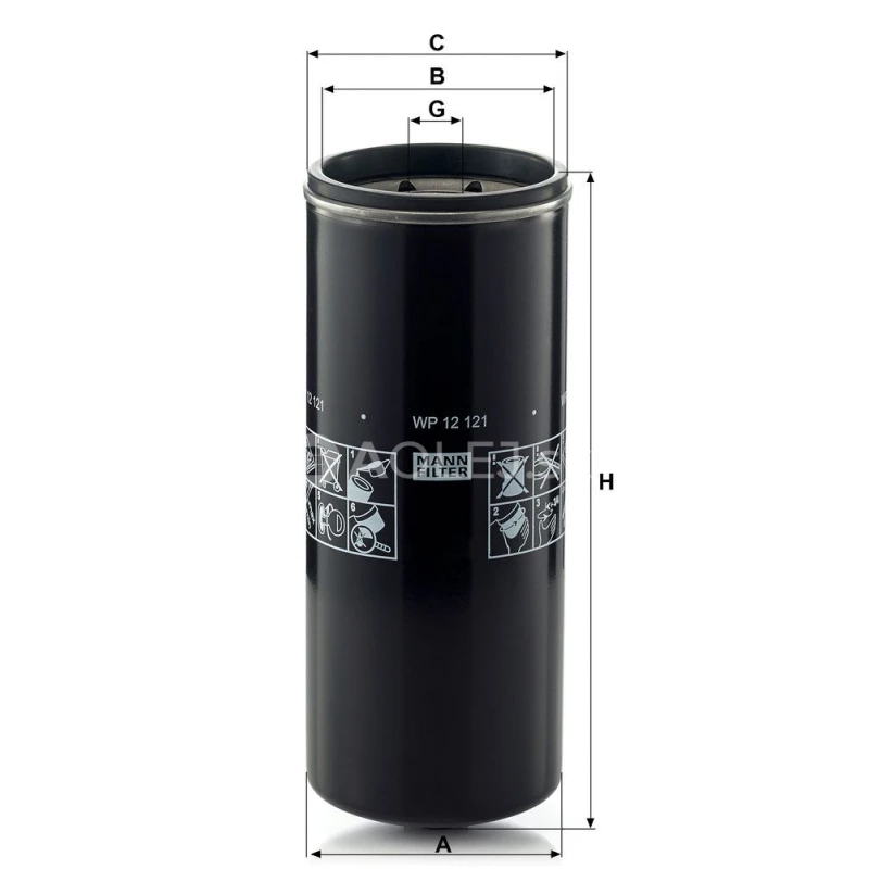 Olejov&yacute; filter MANN FILTER WP 12 121