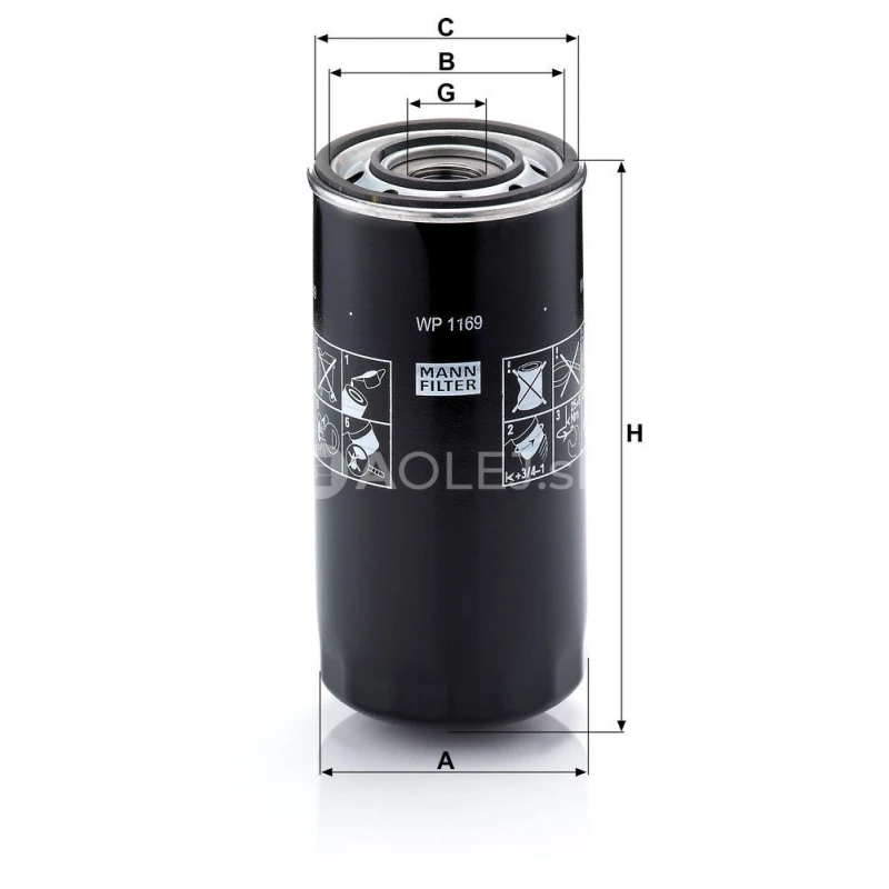 Olejov&yacute; filter MANN FILTER WP 1169