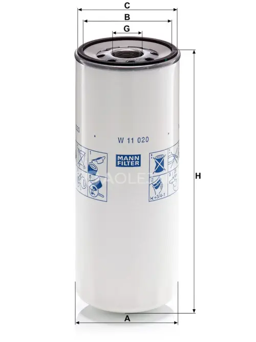 Olejov&yacute; filter MANN FILTER W 11 020