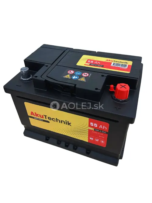 Autobat&eacute;ria AkuTechnik 12V 55Ah 480A