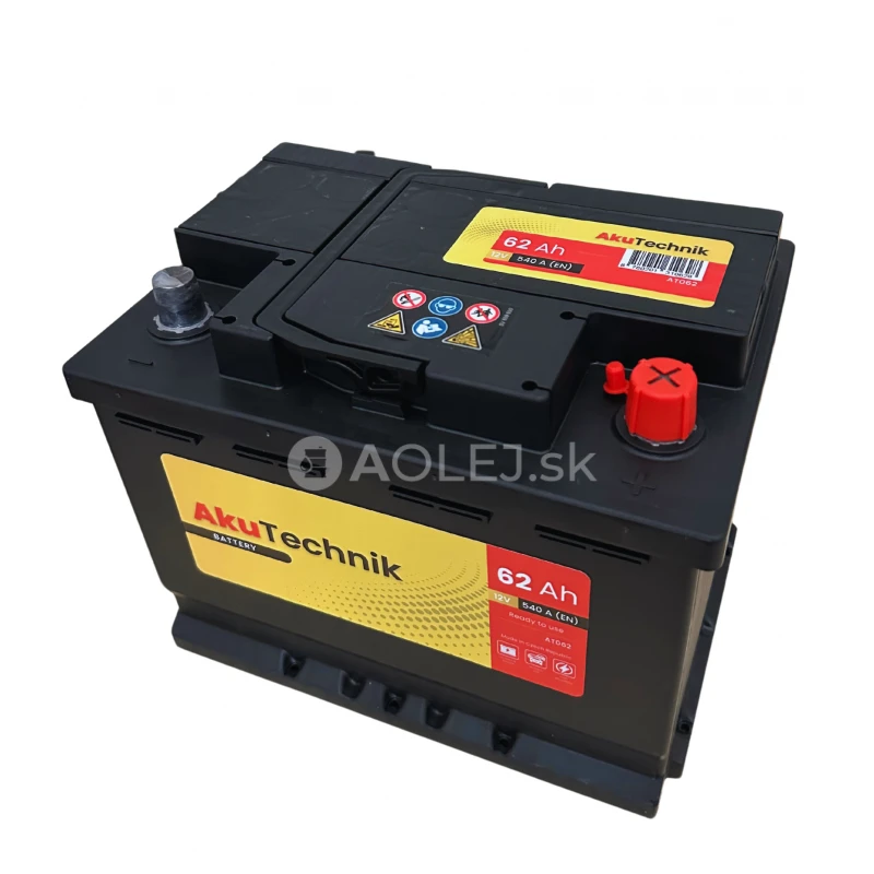 Autobat&eacute;ria AkuTechnik 12V 62Ah 540A