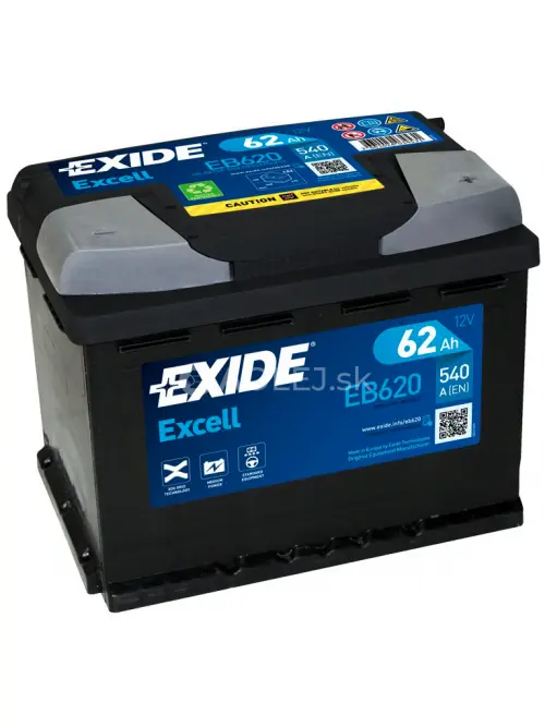 Exide Excell 12V 62Ah 540A EB620