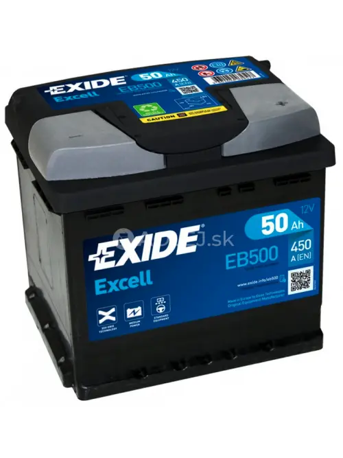 Exide Excell 12V 50Ah 450A EB500