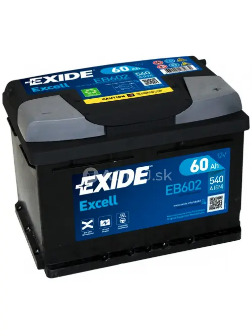 Exide Excell 12V 60Ah 540A EB602