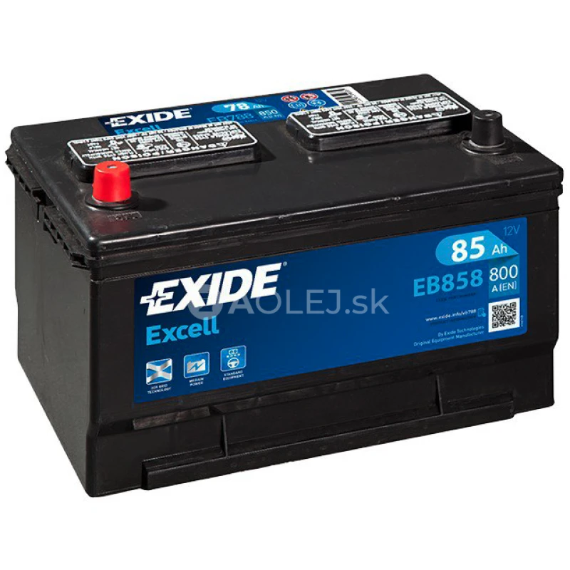 Exide Excell 12V 85Ah 800A EB858