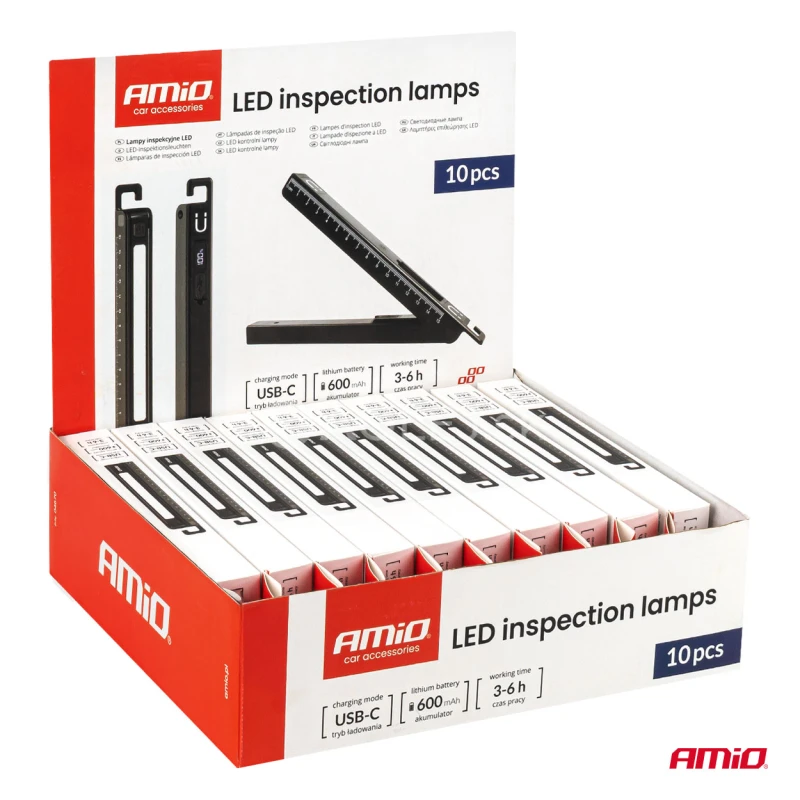 LED inšpekčné baterky, 10 kusov AMiO-04670