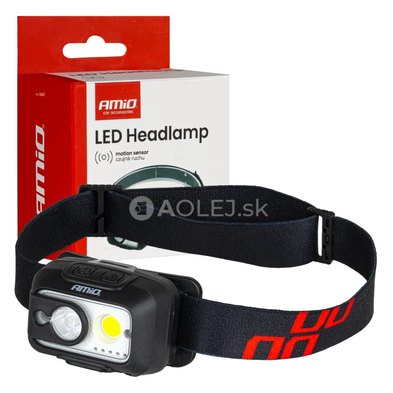 Čelovka LED XPG+COB 1800mAh (BATT) AMiO-04667
