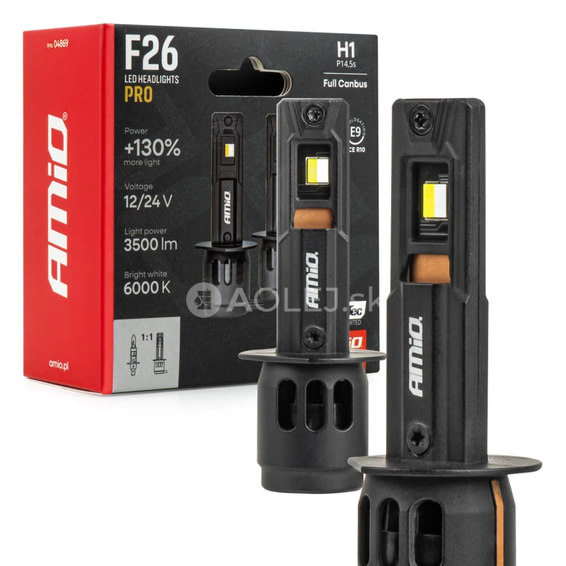 LED žiarovky hlavn&eacute;ho svietenia S&eacute;ria F26 PRO LumiTec LIMITED +130% DUO FULL CANBUS H1 12V 24V AMiO-04869